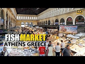 FISH MARKET ATHENS GREECE | OLD TRADITIONAL MARKET ATHENS CITY || FULL WALKING TOUR 4K || WORLD TOUR
