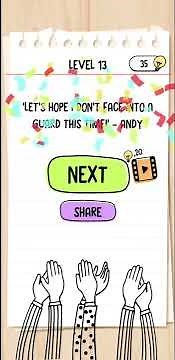 BRAIN TEST 2|Prison escape|Level 13 walkthrough