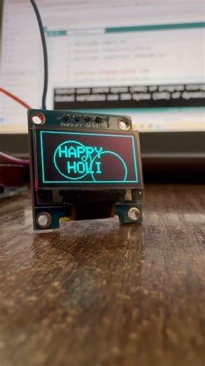 Happy Holi text on OLED Display with Arduino #arduino #shortsvideo #arduinoproject #arduinotraining