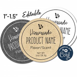Mini Round Labels: Natural and Sophisticated Editable Label Template (digital Corjl Template) - Etsy