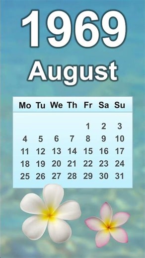August 1969 Calendar