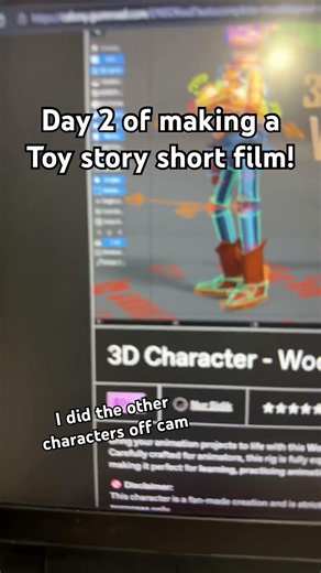 Day 2: getting and importing character rigs in blender #blender #edit #viral #shortfilm #toystory