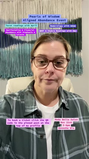 Pearls of Wisdom / Aligned Abundance Event Nov 21st in Kenosha Wisconsin Come see us and spend the evening with us! #wisdom #event #spirituality #pearlsofwisdom