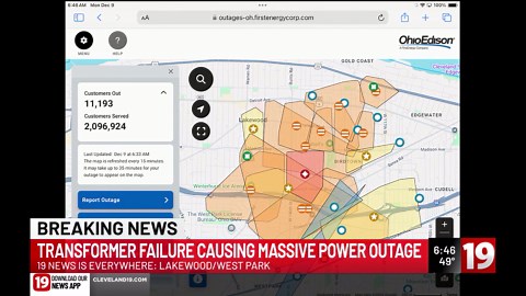 Transformer fails in Lakewood, causing power outages