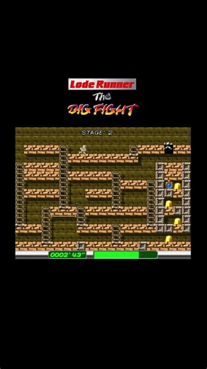 Lode Runner, The Dig Fight – 02 Classic Arcade Gameplay#shorts