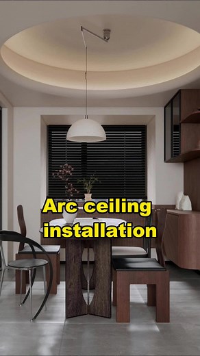 Curved ceiling closing construction. #trim #closeup #Ceilingclosing #Decorationclosing #metaltrims #tiletrim #buildingmaterials #harmercoverings #harmercoverings