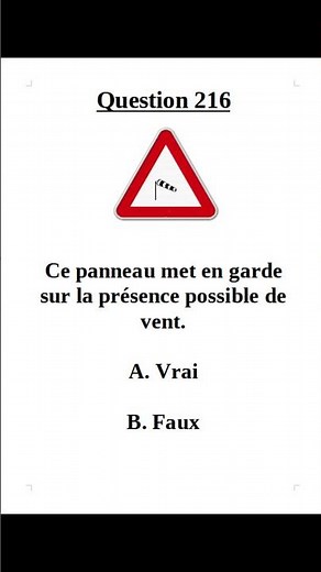 Exam question 216 - Belgian Category B driving licence