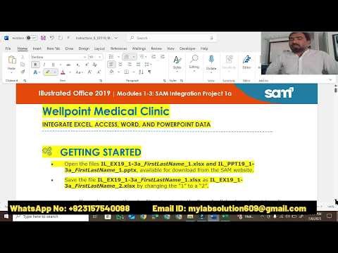 Illustrated Office 2019 Modules 1-3 SAM Integration Project 1a | Wellpoint Medical Clinic
