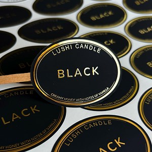 Gold Foil Embossed Stickers: Soft Touch Candle & Jar Labels - Etsy