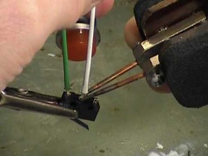 Wire terminations to a micro switch with resistance soldering.
