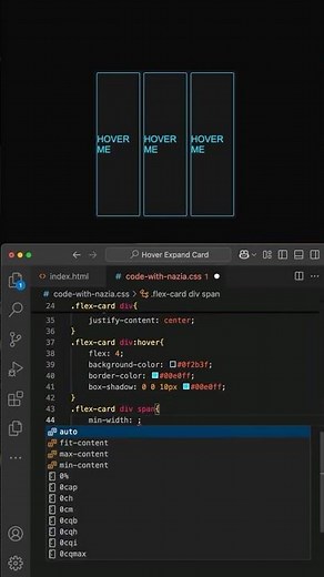 CSS Hover Expand Card Effect | HTML CSS #coding #frontendcourse #cssanimation #css #csshovereffect