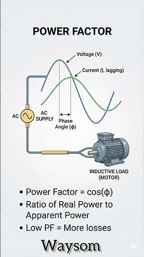 Power Factor Explained Simply ⚡ | Electrical Engineering #education #learn #electrical #powerfactor
