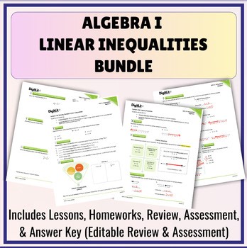 Algebra I Linear Inequalities Bundle (Unit 3)