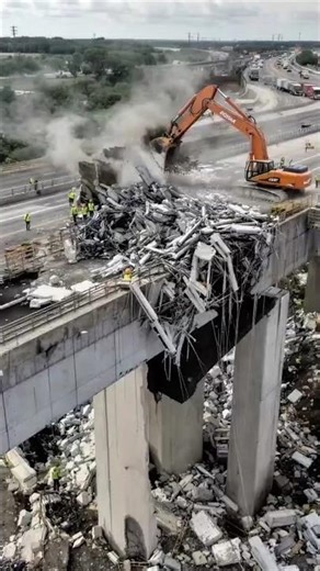Total Bridge Collapse! Construction Workers Barely Escape Disaster! #fail #disaster #construction