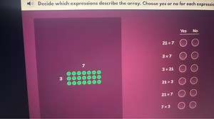Decide which expressions describe the array. Choose yes or no f... | Filo