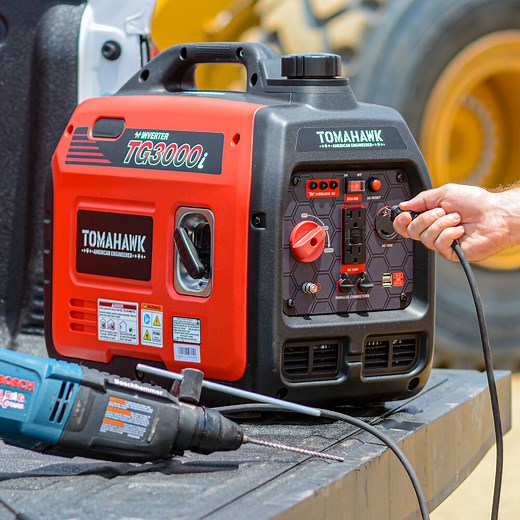 Tomahawk Inverter Series Gasoline-Powered Portable Inverter Generator with Recoil Pull Start TG3000i - 3,000 / 3,300W, 120V