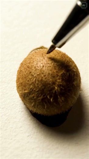 Ink Drawing Turns Into a Kiwi 🥝✨#ASMR #Satisfying #MacroArt