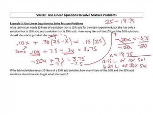 Use Linear Equations to Solve Mixture Problems