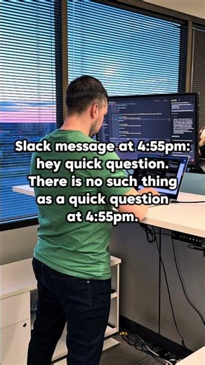 The 4:55pm Slack Message Every Developer Fears 😭 #officememes #shorts