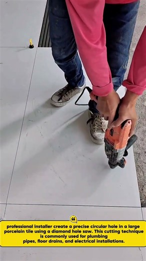 Perfect Circular Hole Cutting in Porcelain Tiles | Professional Diamond Hole Saw Technique