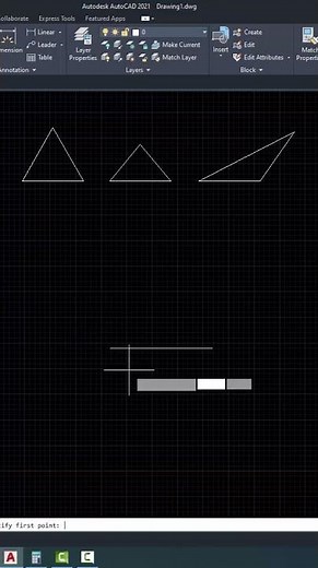 Types of triangle part 1....Equilateral Triangle#shorts #autocad #triangles