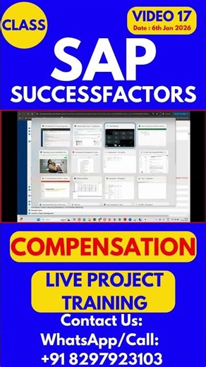 SAP SuccessFactors Compensation Training Online Class 17 6th Jan 2026 #sapsuccessfactorstraining