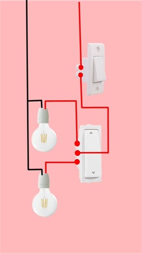 2 way switch 2 bulbs wiring diagram #shorts