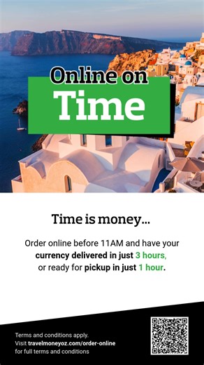 We know you’re busy. That’s why we’ve made it simple to buy foreign cash online with 3-hour same day delivery and 1-hour click and collect!* | Travel Money Oz