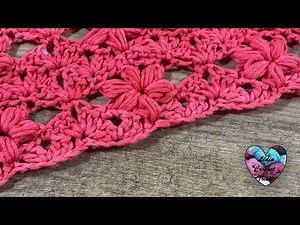 Point Fleurs Puff 3D Ajouré Crochet "Lidia Crochet Tricot"