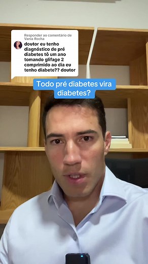 Respondendo a @Vania Rocha Todo pré-diabetes vira diabetes? Não necessariamente. O pré-diabetes é um sinal de alerta, mas com mudanças no estilo de vida, é possível evitar a progressão para o diabetes tipo 2. O que define o pré-diabetes? - Glicemia de jejum entre 100 e 125 mg/dL - Glicemia 2h após o teste oral de tolerância à glicose entre 140 e 199 mg/dL - Hemoglobina glicada entre 5,7% e 6,4% O que pode fazer o pré-diabetes virar diabetes? - Manter hábitos alimentares ruins, ricos em carboidra