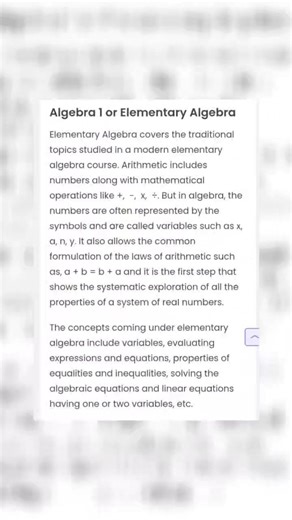 "Unlock the world of Algebra! 🗝️ Understand definition & branches in sec"#AlgebraBasics #MathShorts