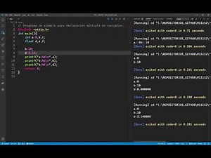 Declaración Múltiple de Variables en C