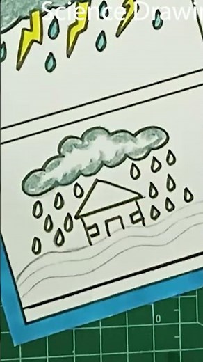 flooding natural disaster drawing - simple and easy | science drawing academy