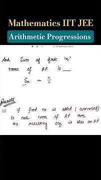 Arithmetic Progressions #shorts #maths #mathematics #viralmaths #mathshorts #iitjee #matheducation