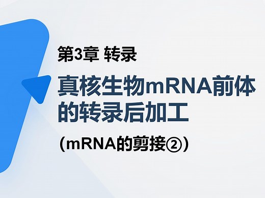 【分子生物学】第3章 转录 | 第4节 RNA的转录后加工 | 真核生物mRNA前体的转录后加工（mRNA的剪接②）
