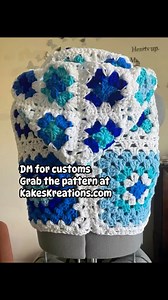 3.3K views · 46 reactions | Granny square hoodie. 冀Electric blue & Caribbean blue yarn by: @2bossayknits. Pattern by: yours truly | Kakes Kreations | Facebook