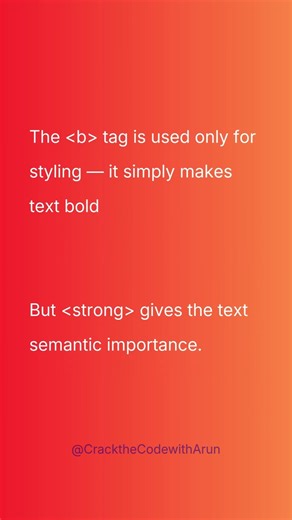 bold vs strong : HTML Interview Question | #html #coding #webdevelopment #frontend #htmltutorial