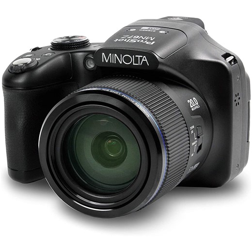 Minolta Minolta Pro Shot 20 Mega Pixel HD Digital Camera with 67X Optical Zoom, Full 1080P HD Video & 16GB SD Card, Black