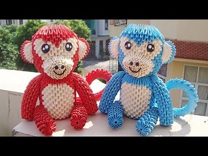 How To Make 3D Origami Monkey | DIY Paper Monkey Home Decoration