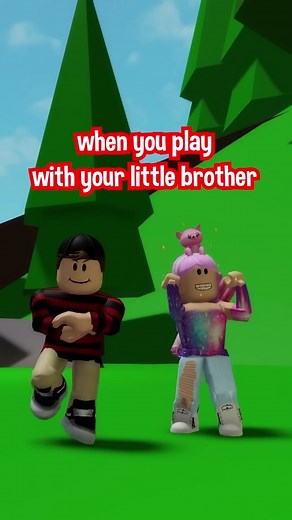 When Your Little Brother Doesn't Know How To Play #roblox