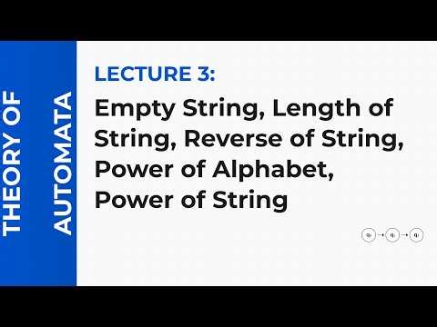 Lecture 3: Empty String, Length of String, Reverse , Power in Automata in Hindi & Urdu