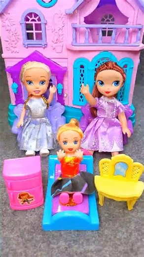 Satisfied Unboxing Cute Pink Barbie Doll House Bed Playset Dressing Room Toys Collection Review ASMR