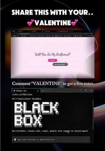 Website Valentine Menggemaskan dengan Blackbox AI