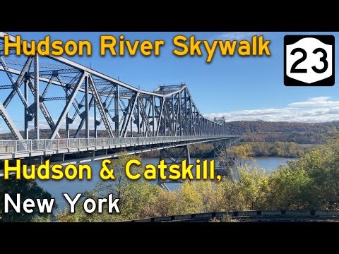 Walking the Hudson River Skywalk & Rip Van Winkle Br: Connecting 2 Hudson River School Artists - 4K