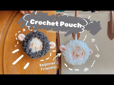 How to Crochet a Cute Sheep Earpods Pouch 🐑 | Crochet Bag Charm Tutorial