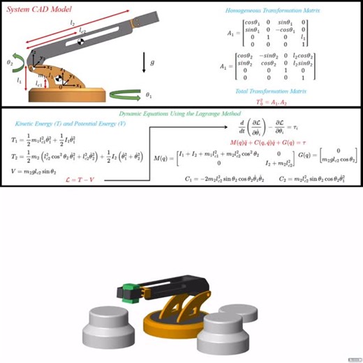 HAN_Dynamic | Dynamic Modeling and Simulation of a 2-DOF Robotic Arm Using MATLAB Simscape #matlab #mechanic #robotics #engineers #physics | Instagram