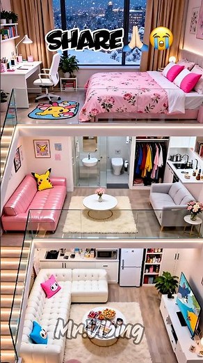 Choose Your Dream Bedroom | Relaxing Aesthetic Rooms 🌧️✨ #short #viral