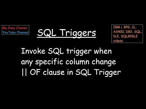 Invoke SQL trigger when any specific column change in IBM i DB2 AS400 | OF clause in SQL Trigger