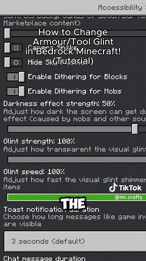 How to Change Armour and Tool Glint (Tutorial)#Minecraft #MrCrafty #fyp #tutorial