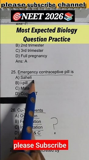 Reproductive Health Questions Practice #medicalentranceexam #neetlife #neet #neet2026 #shortsfeed